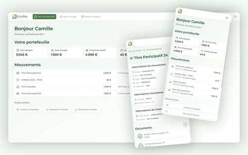 visuel principal du projet Terrafine - Application Investisseur
